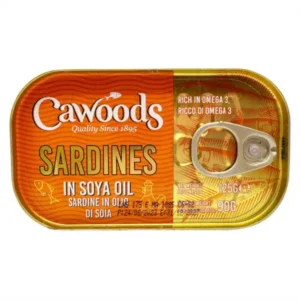 Cawoods sardines in soya oil 50x125g
